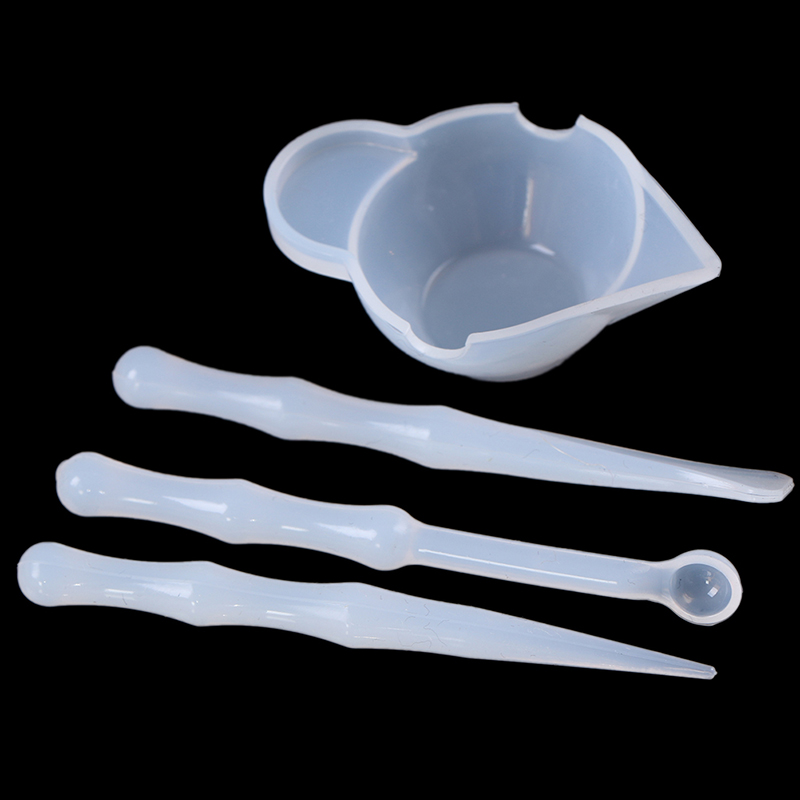 Mixing Cup Silicone - 1セット ミックスカップ シリコンモールド エポキシ樹脂ツール DIY ジュエリーメイキング
