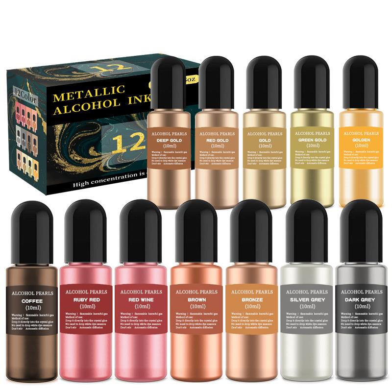 Resin Pigment Set - 1 セット樹脂顔料キットアートインクアルコール液体着色剤染料 DIY エポキシ樹脂モールドジュエリーメイキングエポキシカラー顔料セット