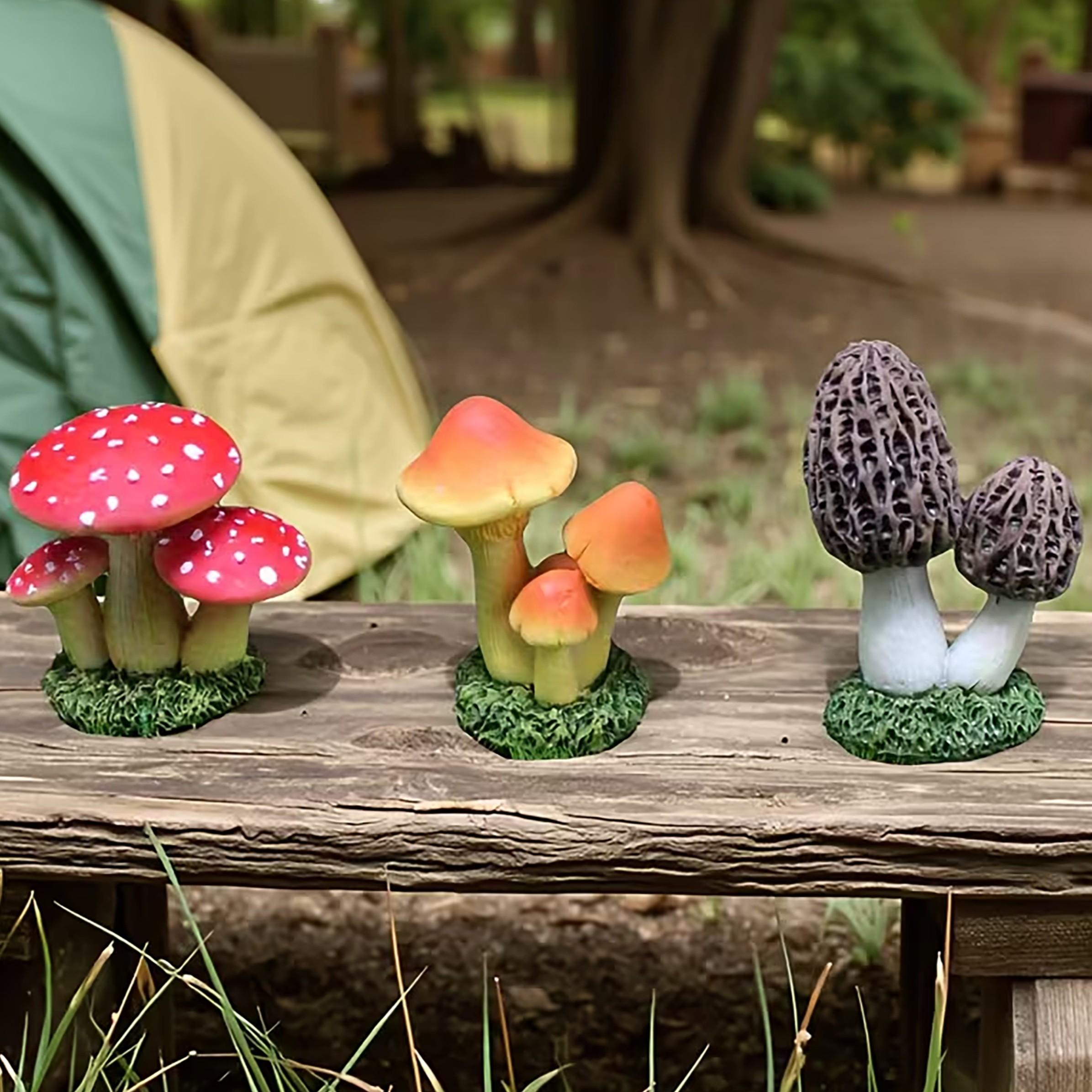 Terrarium Moss Art - 1セット3個入り人工キノコ飾りモスマイクロ風景多肉植物フラワーポットデコレーションDIYクロスボーダーガーデン