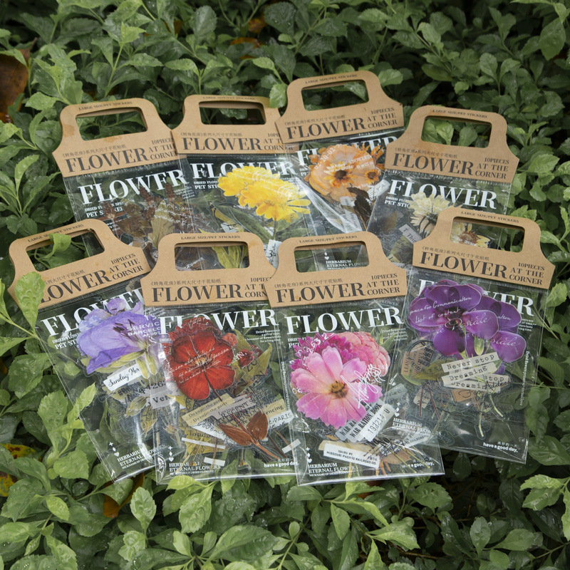 10枚入り/パック コーナーフラワーハウスシリーズステッカー - Dried Flower Bulk のレビューと価格