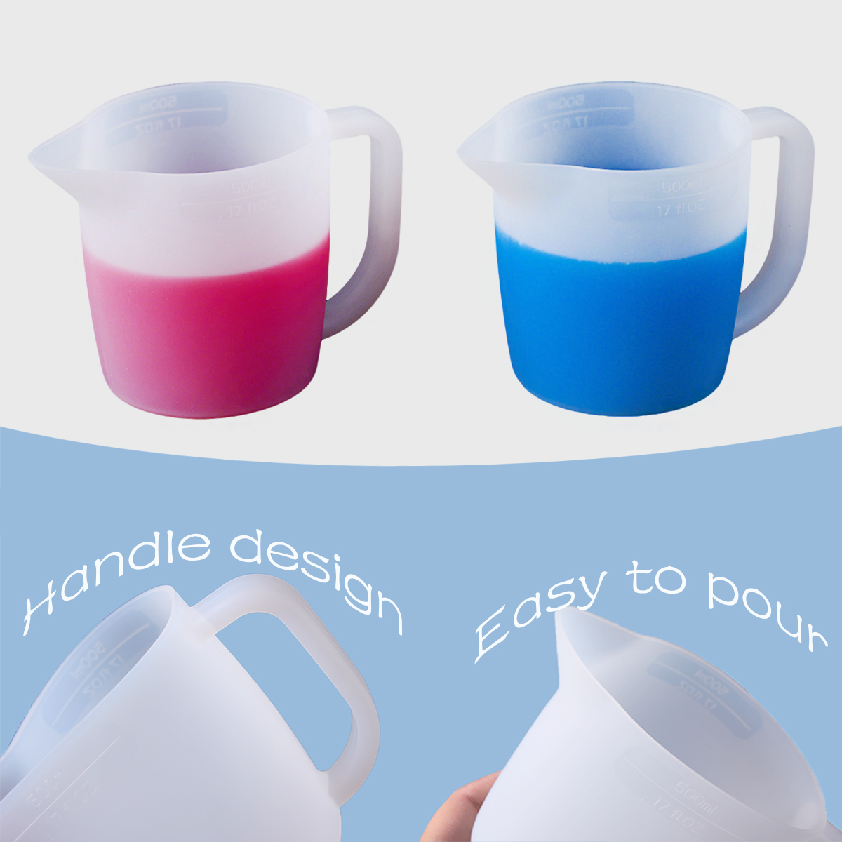 500mlシリコン計量カップ、ハンドル付き、DIY混合エポキ - Mixing Cup Silicone のレビューと価格