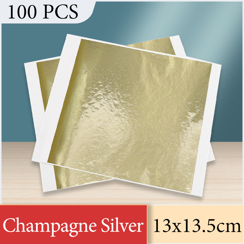 シルバーとシャンパンのホイル紙,芸術的な金箔のシート,家具の - Gold Foil Flakes のレビューと価格