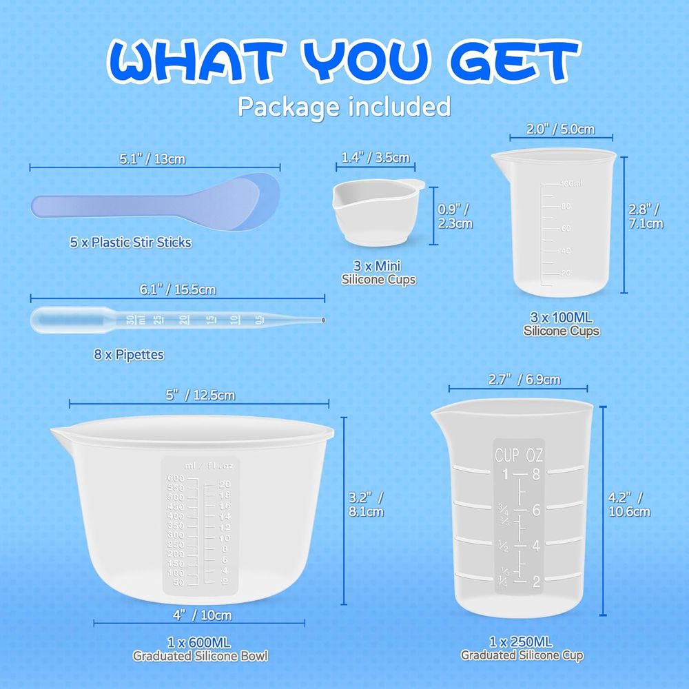 シリコン樹脂混合計量カップまたは樹脂用品、600ml/20o - Mixing Cup Silicone のレビューと価格